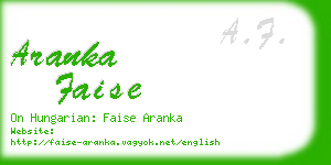 aranka faise business card